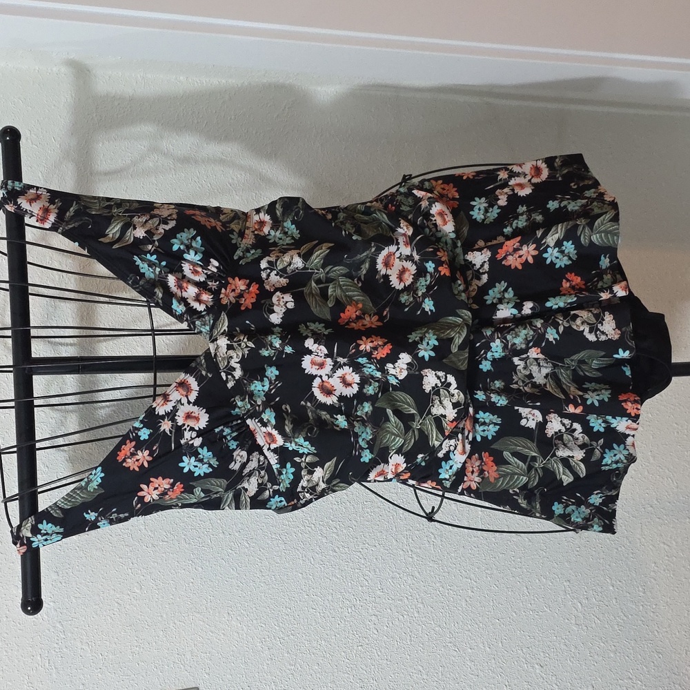 Jaclyn Smith Floral One Piece Skirt Swimsuit